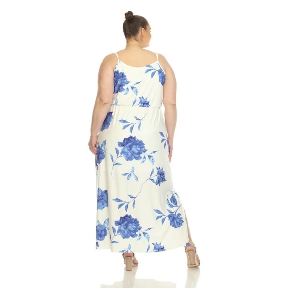 Mark Women's White and Blue Floral Maxi Dress - Picture 3 of 5
